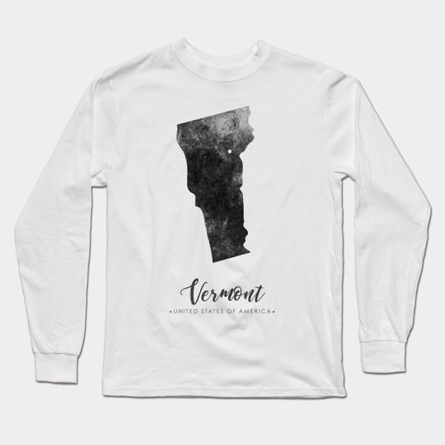 Vermont state map Long Sleeve T-Shirt by StudioGrafiikka